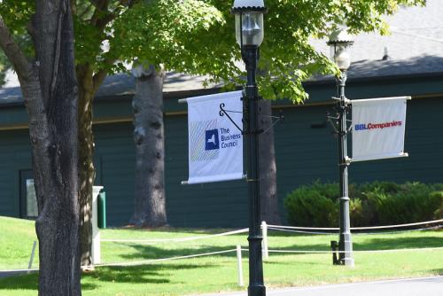 Flag Banners on the telephone poles at the Sagamore